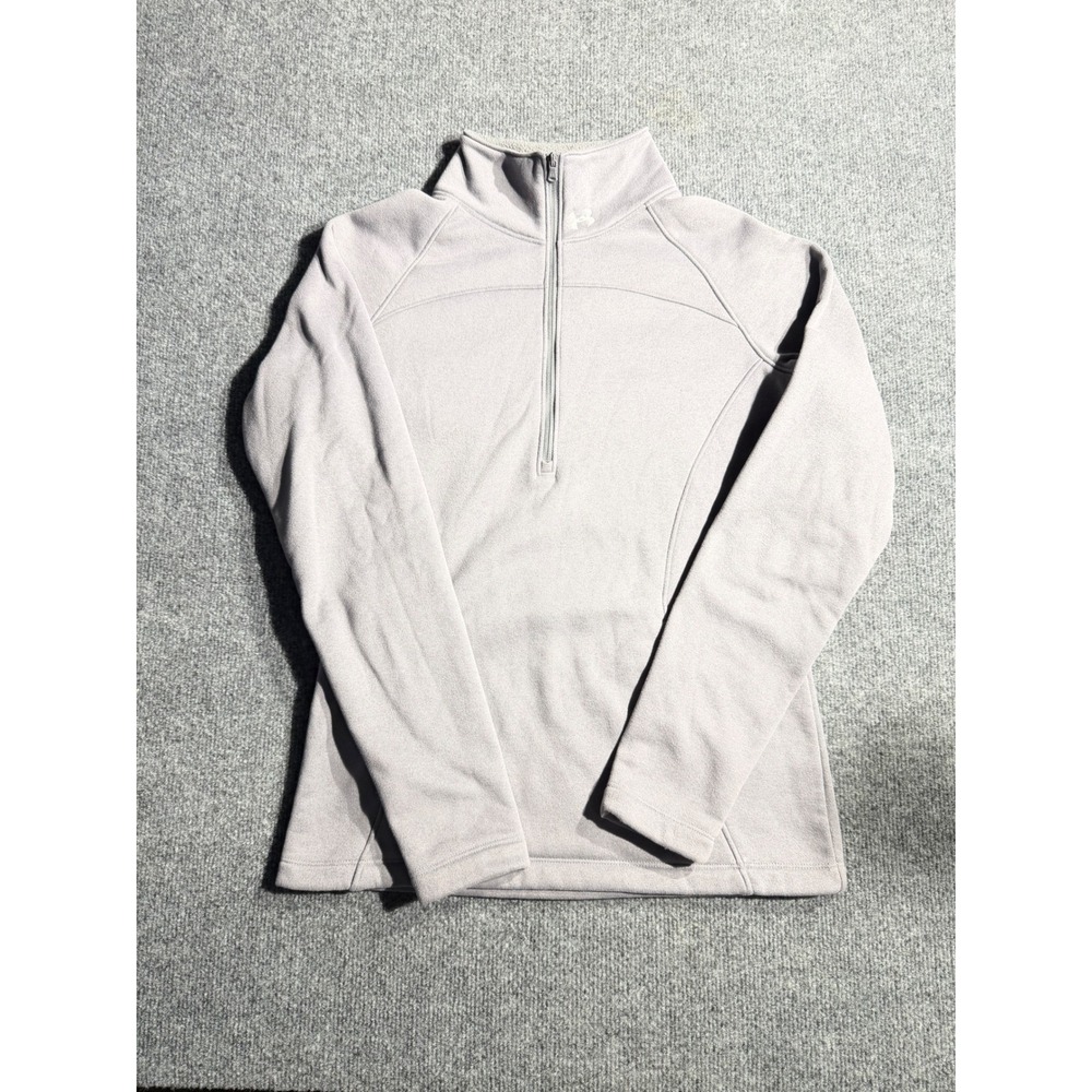 Under Armour ColdGear Womens Gray Quarter Zip Fleece Pullover XS Loose Fit